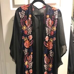 BRAND NEW Betsey Johnson black floral cover up